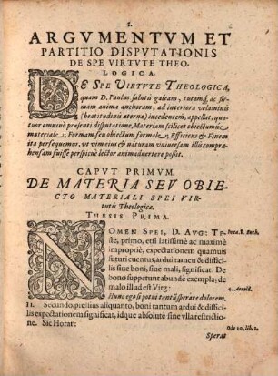 De Spe Virtvte Theologica Disputatio