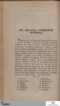 IX. Ehemalige landständische Verfassung