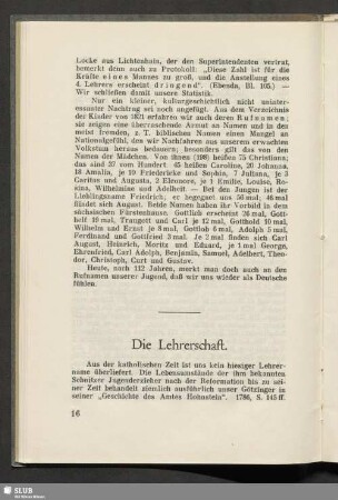 Die Lehrerschaft