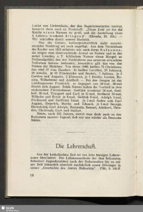 Die Lehrerschaft