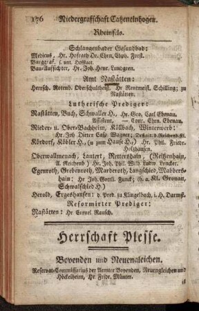 Herrschaft Plesse.
