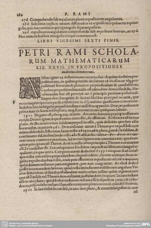PETRI RAMI SCHOLARUM MATHEMATICARUM LIB. XXVII. IN PROPOSITIONES undecimi elementorum.