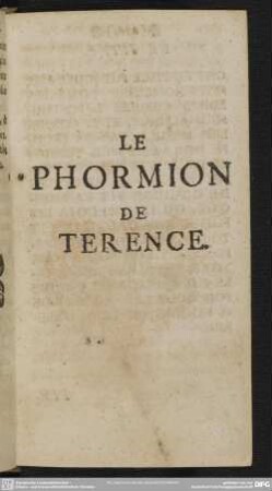 Le Phormion De Terence