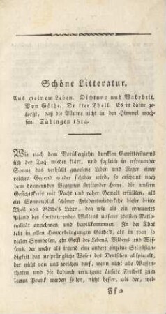 Schöne Litteratur.