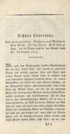 Schöne Litteratur.