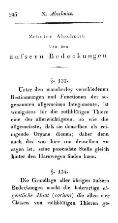 Zehnter Abschnitt. Von den äussern Bedeckungen.