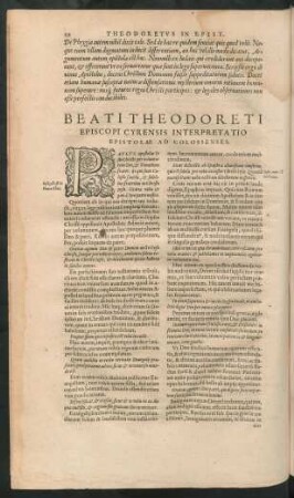 Beati Theodoreti Episcopi Cyrensis Interpretatio Epistolae Ad Colossenses.