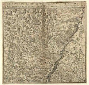 : Depuis Strasbourg jusqu'à Spire : Aux Environs du quel se trouve ; la Basse alsace le Marquisat de Bade et grande Partie du Palatinat du Rhein et de l'Evêché de Spire &c.