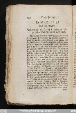 Leich-Predigt über Ps. 119, 19.