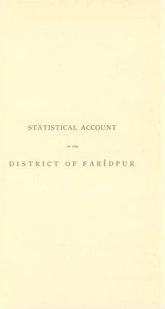 Statistical account of the District of Farídpur