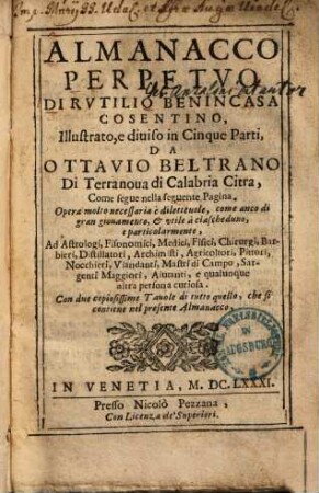 Almanacco perpetuo di Rutilio Benincasa