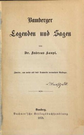Bamberger Legenden und Sagen