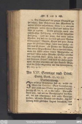 Am XXII. Sonntage nach Trinit. Evang. Matth. 18, 23 - 35.