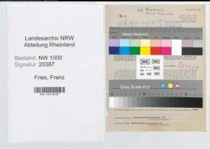 Entnazifizierung Franz De Fries, geb. 16.04.1907 (Angest.)