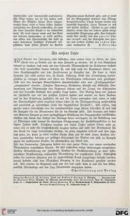 An unsere Leser