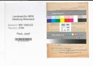 Entnazifizierung Josef Fleck, geb. 21.10.1900 (Fischhaendler)