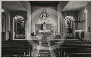 Schiff und Chor der Herz-Jesu-Kirche in Gorkau