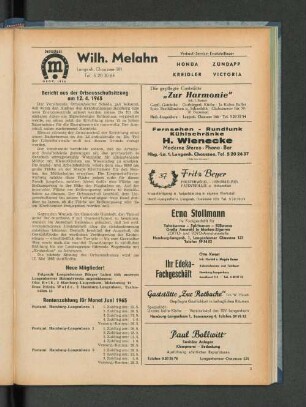 Rentenzahlung für Monat Juni 1965