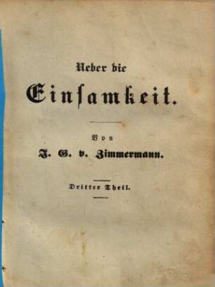 Ueber die Einsamkeit, 3