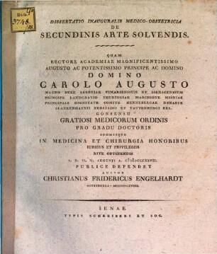 Diss. inaug. med. obstetr. de secundinis arte solvendis