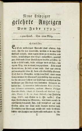 19tes Stück. Den 8ten März.