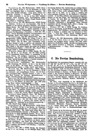 C. Die Provinz Brandenburg