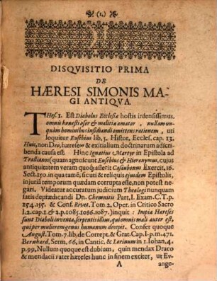 Simonis Magi Haereticorum Omnium Patris Pravitates Antiquae & Recentiores ... : Duabus Disquisitionibus probosita
