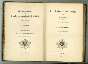 Die Hauptströmungen der Literatur des nenzehnten Jahrhunderts. Vorlesungen, gehalten an der Kopenhagener Universität von G. Brandes