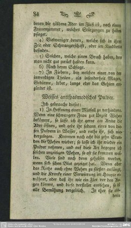 Weisses antispasmodisches Pulver