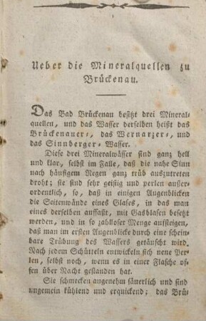 Ueber die Mineralquellen zu Brückenau.