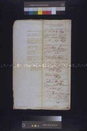 Rundschreiben: Bekanntmachung über die Verhängung des Belagerungszustandes über Prag; Prag, 10. Mai 1849. Gedruckt in deutscher und tschechischer Sprache.