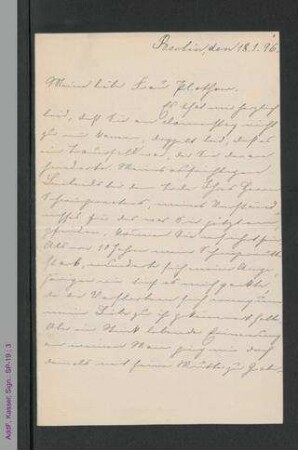 Brief von Regine Deutsch an Anna Plothow, hs