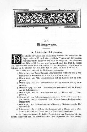 XV. Bildungswesen
