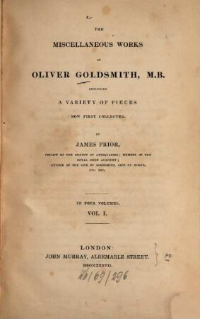 The miscellaneous works of Oliver Goldsmith, 1