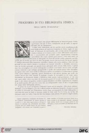 6: Programma di una bibliografia storica dell'arte Italiana