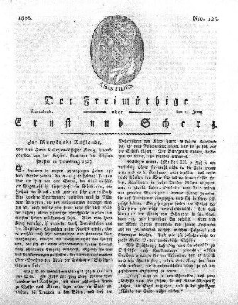 Nro. 123, Sonnabend, den 21. Juny 1806