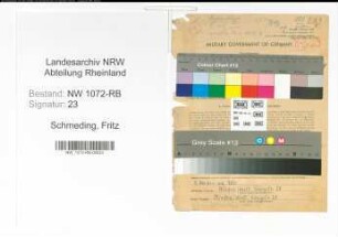 Entnazifizierung Fritz Schmeding , geb. 04.03.1902 (Angestellter)