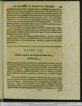 Caput LIV. Etiam veritas circumstantiarum non omittenda