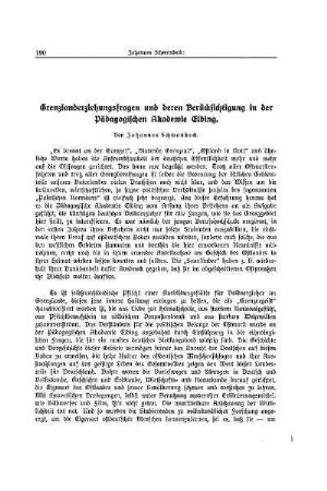 Grenzlanderziehungsfragen und deren Berücksichtigung in der Pädagogischen Akademie Elbing
