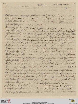 Nachlass Georg Gottfried Gervinus. Korrespondenz Carl und Sophie Oesterley/Georg Gottfried und Viktoria Gervinus: Brief von Carl Oesterley und Sophie Oesterley an Viktoria Gervinus