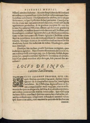Locus De Invocatione Sanctorum.