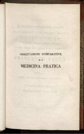 Osservazioni comparative di Medicina pratica