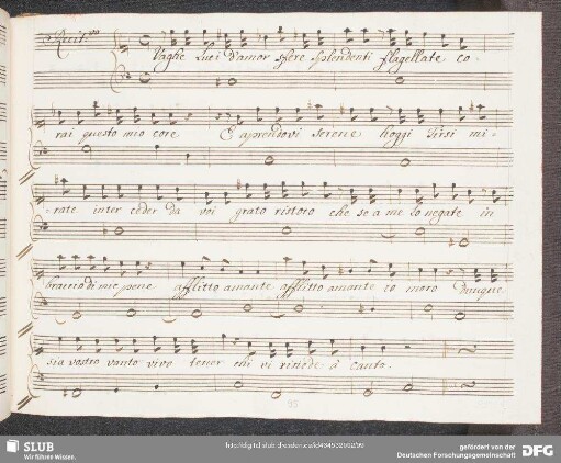 Recitativo: Vaghe luci d'amor sfere splendenti
