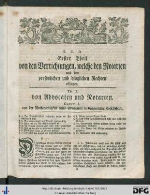 Tit. I. Von Advocaten und Notarien.