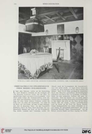 Über Hausbild und Strassenbild in ihrem inneren Zusammenhang