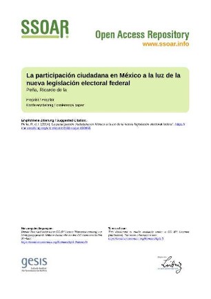 La participación ciudadana en México a la luz de la nueva legislación electoral federal