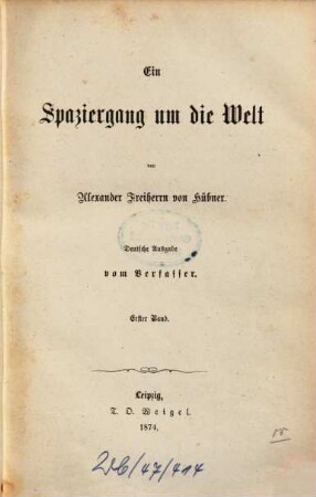 Ein Spaziergang um die Welt : [Amerika, Japan, China], 1
