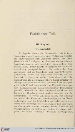III. Kapitel: Ornamentik