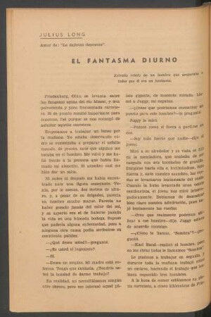 El fantasma diurno : Extraño relato de un hombre que aseguraba a todos que él era un fantasma.