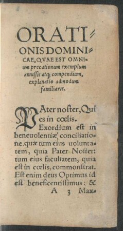 Pater noster ...